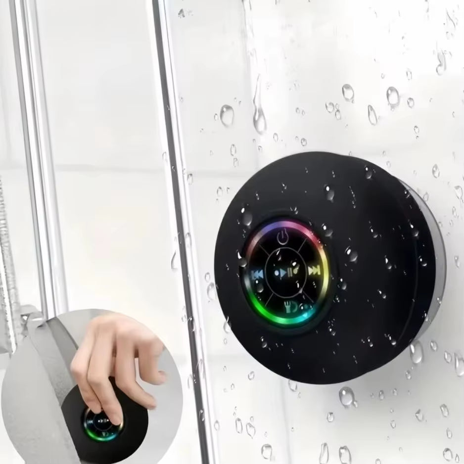 Aquabeat Mini: Waterproof LED Bluetooth Speaker with Powerful Sound & Suction Cup Mount