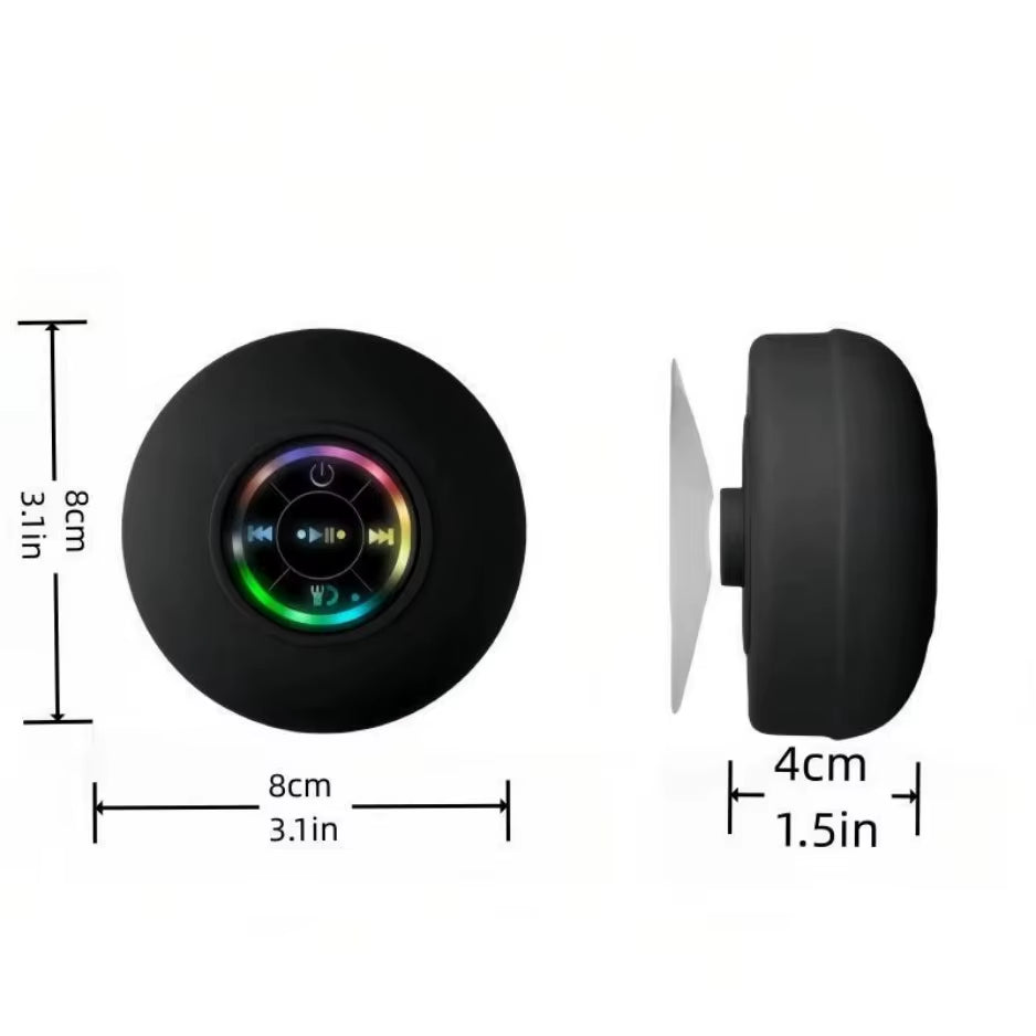 Aquabeat Mini: Waterproof LED Bluetooth Speaker with Powerful Sound & Suction Cup Mount
